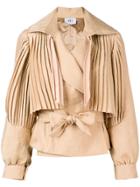 Atu Body Couture Sundown Pleated Jacket - Brown