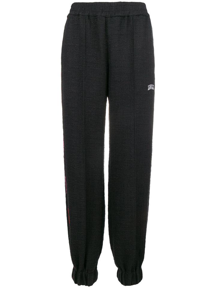 Msgm Bouclé Relaxed Trousers - Black