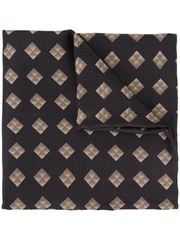 Simeone Napoli Geometric Print Scarf, Men's, Black, Silk