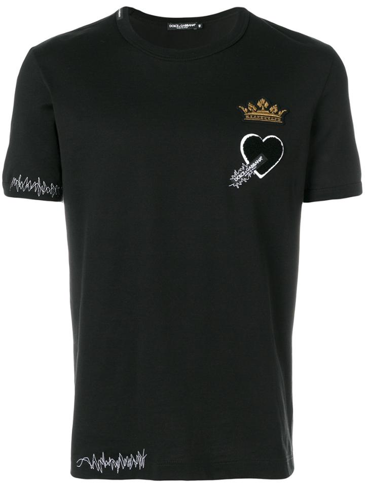 Dolce & Gabbana Heart Embellished T-shirt - Black