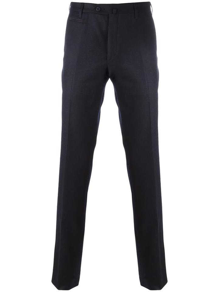 Corneliani Classic Tailored Trousers, Men's, Size: 54, Blue, Virgin Wool