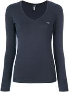 Armani Jeans - Branded Top - Women - Cotton/spandex/elastane - 36, Blue, Cotton/spandex/elastane