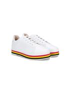 Florens Teen Rainbow Soled Sneakers - White