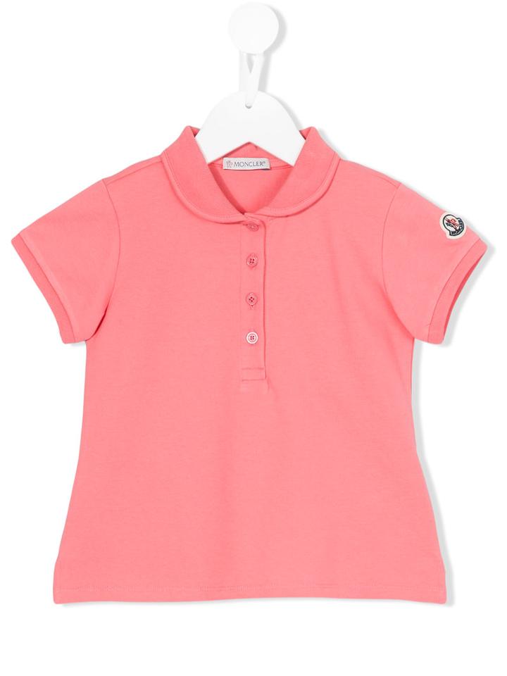 Moncler Kids - Embroidered Logo Polo Shirt - Kids - Cotton/spandex/elastane - 8 Yrs, Pink/purple