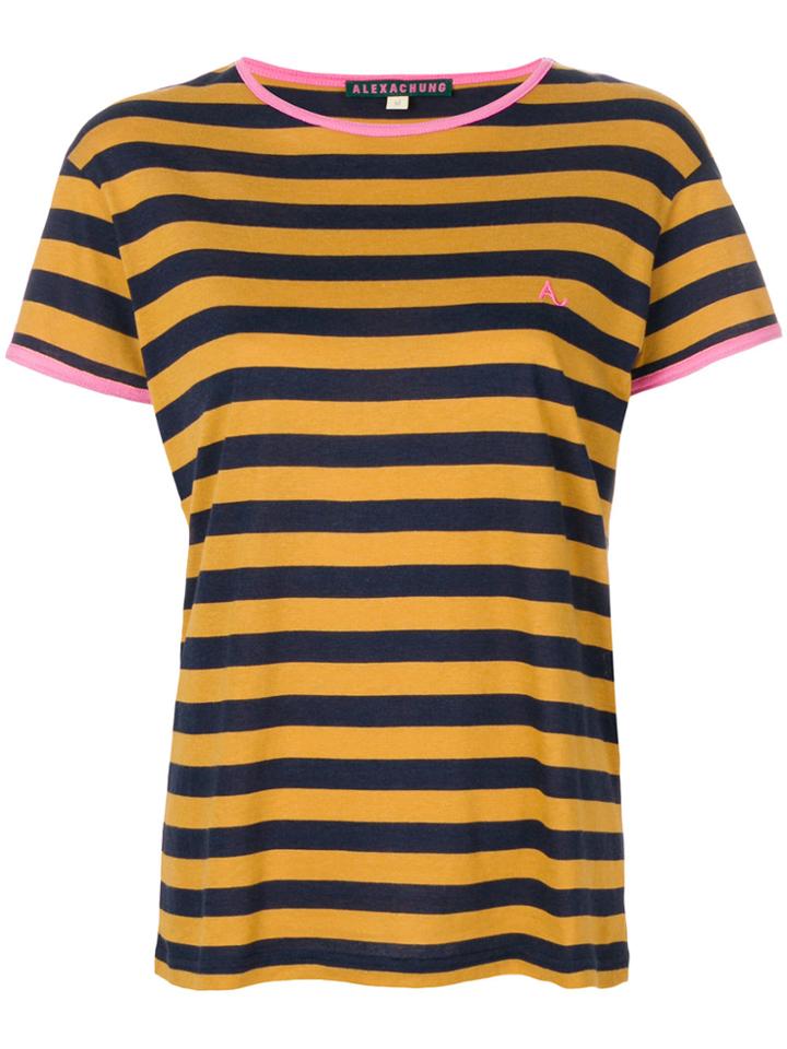 Alexa Chung Short Sleeved Stripe T-shirt - Yellow & Orange