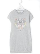 Kenzo Kids Logo Print T-shirt Dress, Toddler Girl's, Size: 5 Yrs, Grey