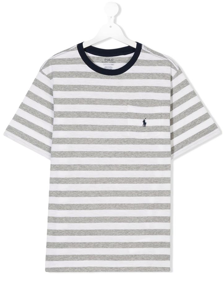 Ralph Lauren Kids Teen Striped T-shirt - Grey