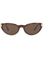 Versace Eyewear V-rock Cat Eye Sunglasses - Brown