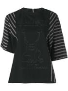 Sacai Inside Out Effect Frog Print T-shirt, Women's, Size: 2, Black, Polyester/cotton/cupro
