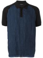 Roberto Collina Striped Polo Shirt, Men's, Size: 50, Black, Cotton/linen/flax/nylon