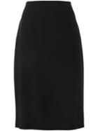 Jean Louis Scherrer Pre-owned Chevron Knee Length Skirt - Black
