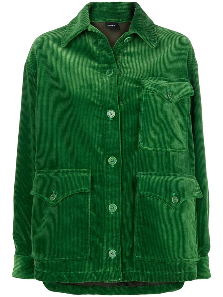 Aspesi Corduroy Oversized Shirt Jacket - Green
