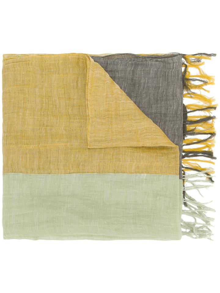 Yohji Yamamoto Colour Block Scarf - Yellow & Orange