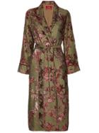 F.r.s For Restless Sleepers Floral Embroidered Robe Coat - Gold
