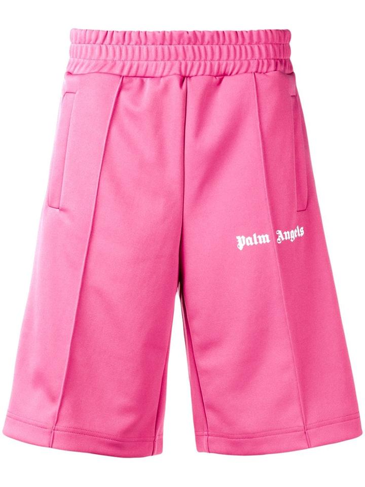 Palm Angels Logo Print Track Shorts - Pink