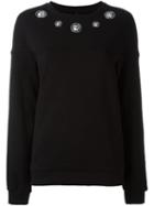 Versus Logo Stud-embellished Sweatshirt, Women's, Size: Xs, Black, Cotton