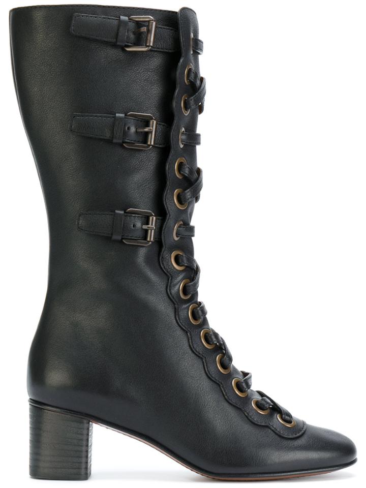 Chloé Orson Calf Length Boots - Black
