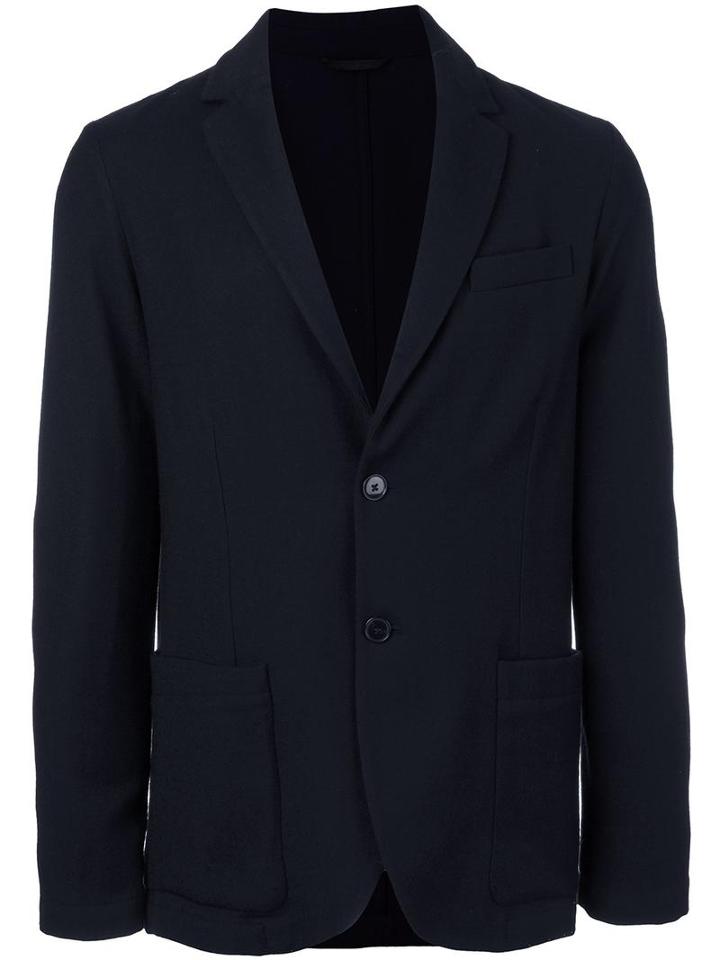 Closed Single Breasted Blazer, Men's, Size: 54, Blue, Virgin Wool