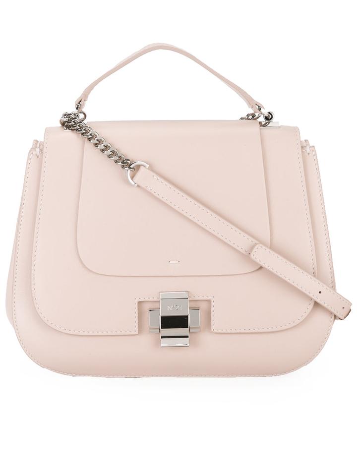 No21 Flap Satchel, Women's, Pink/purple, Leather