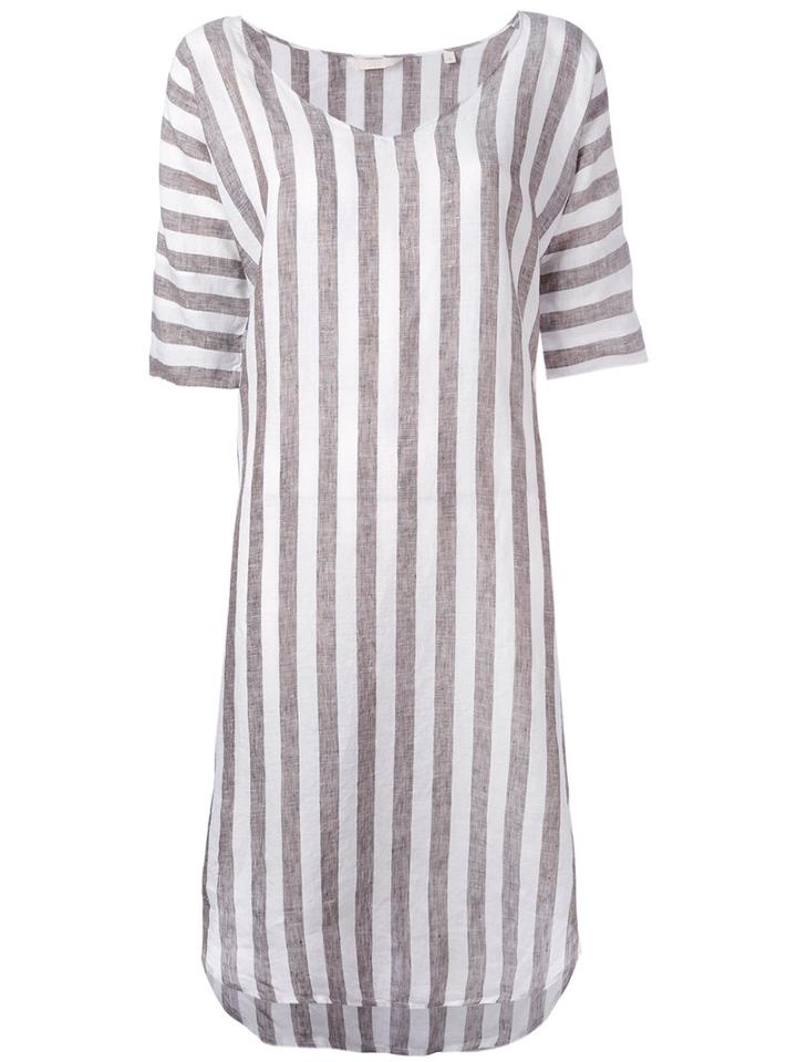 Xacus - Striped Dress - Women - Linen/flax - 46, White, Linen/flax