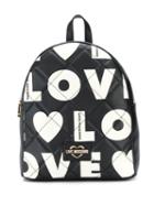 Love Moschino Quilted-effect Logo Print Backpack - Black