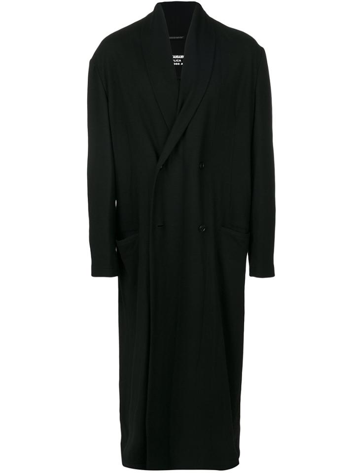 Yohji Yamamoto Oversized Wrap Coat - Black
