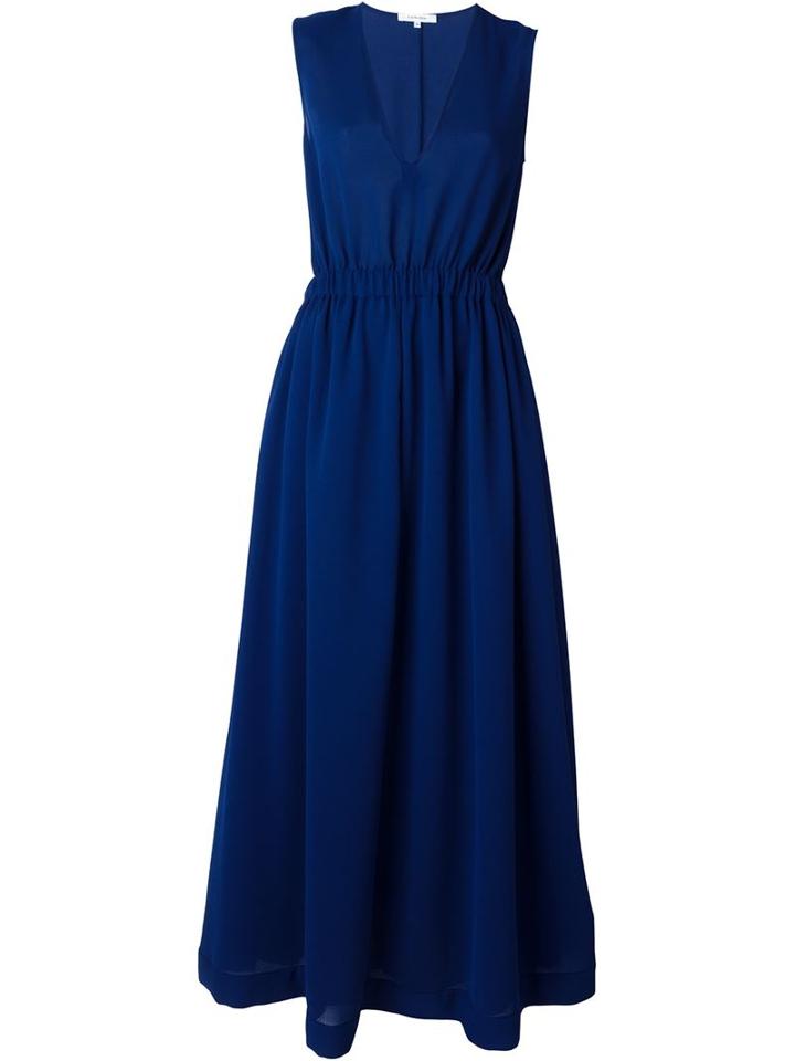 Carven Tulle V Neck Flared Dress