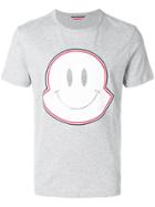 Moncler Smiley Face Maxi Logo T-shirt - Grey