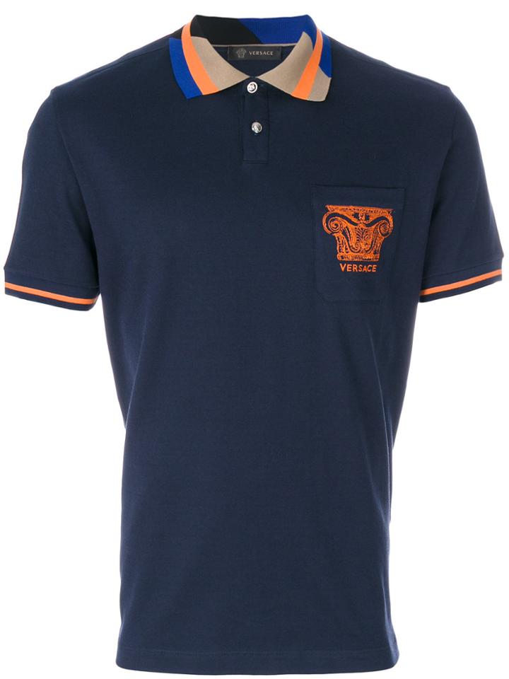 Versace Medusa Logo Polo Shirt - Blue