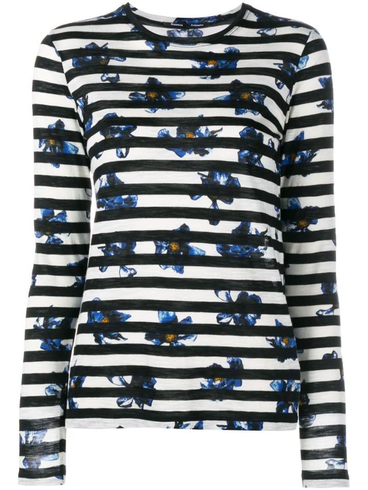 Proenza Schouler Striped Flower Print Top