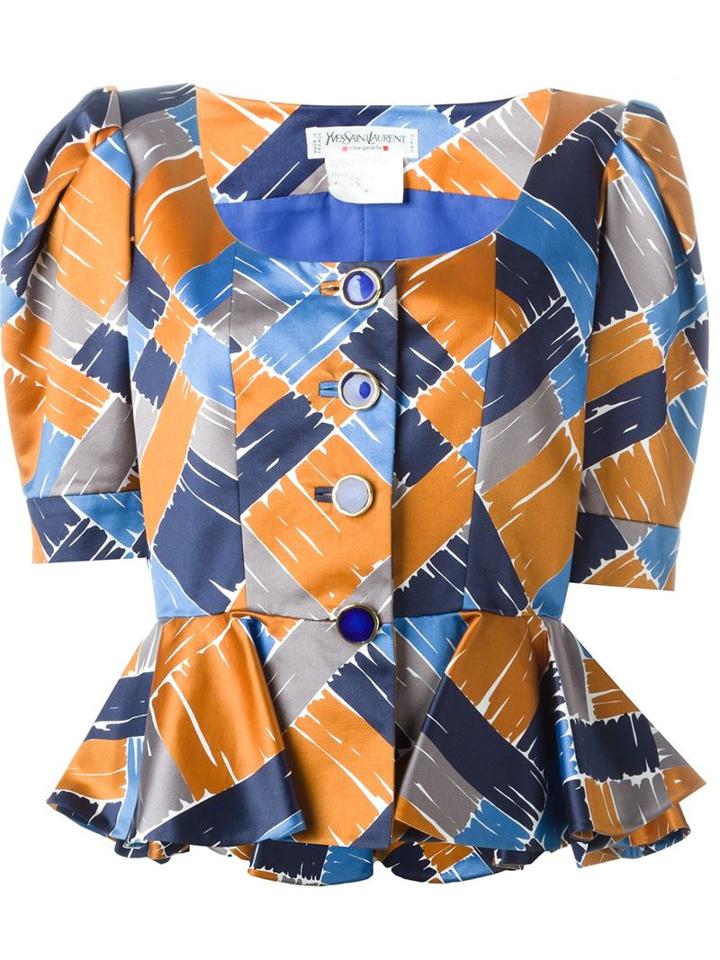 Yves Saint Laurent Vintage Peplum Satin Jacket