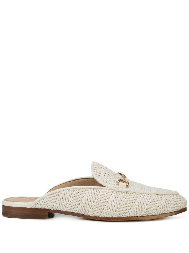 Sam Edelman Woven Mules - White