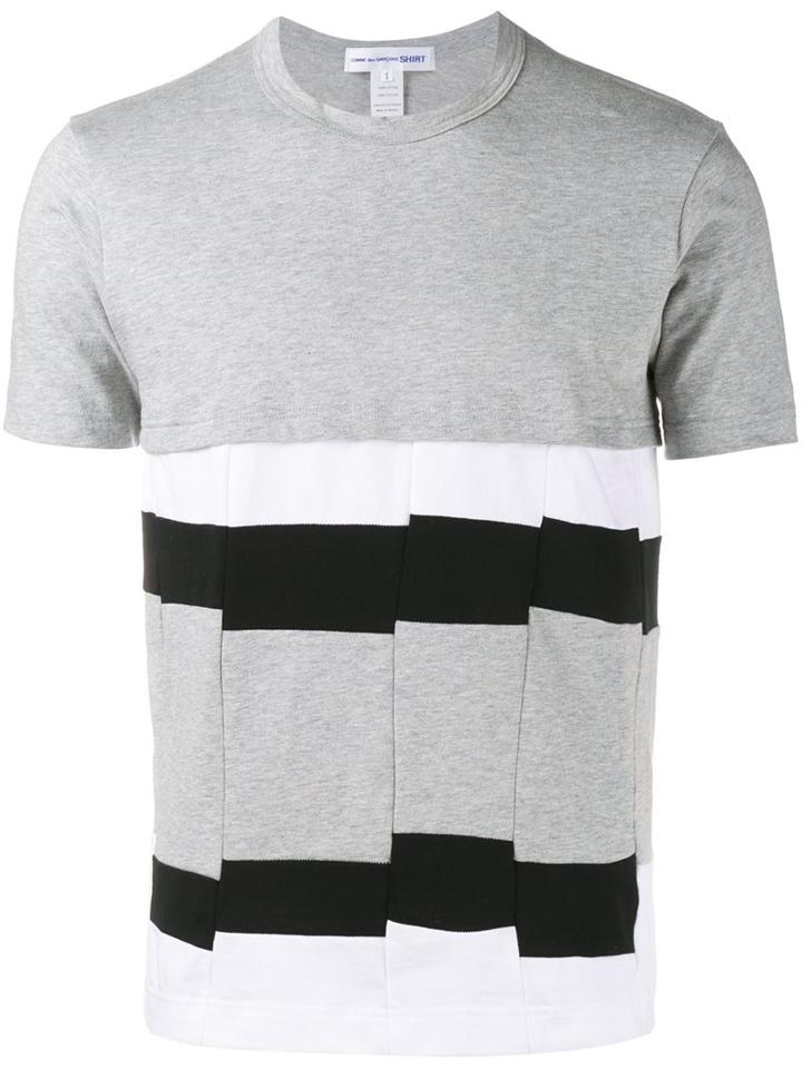 Comme Des Garçons Shirt Panelled Colour Block T-shirt, Men's, Size: Small, Grey, Cotton