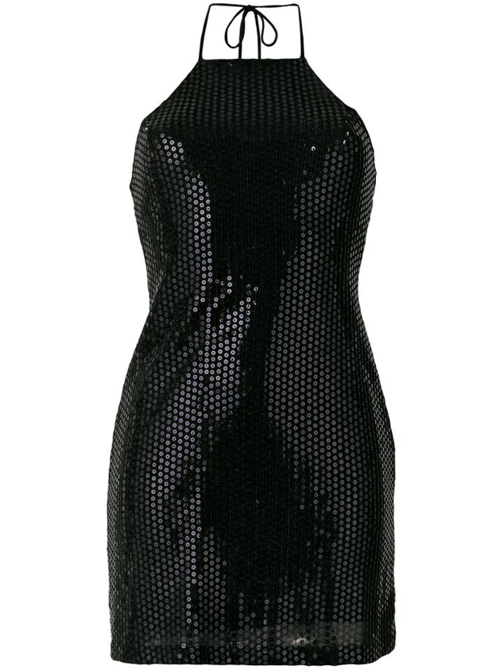 Versace Vintage Halterneck Mini Sequinned Dress - Black