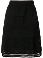 M Missoni Layered Open Embroidery A-line Skirt - Black