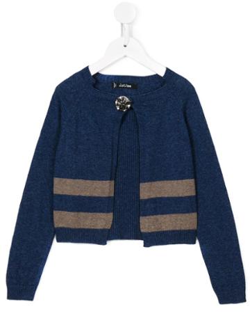 Monnalisa Jakioo Striped Cardigan, Girl's, Size: 8 Yrs, Blue