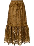 See By Chloé Ruffled Lace Skirt - Brown