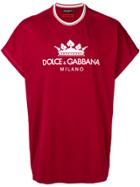 Dolce & Gabbana Logo Printed Oversized T-shirt - Red