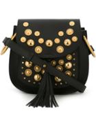 Chloé Embellished Hudson Shoulder Bag, Women's, Black, Calf Leather/metal/calf Suede