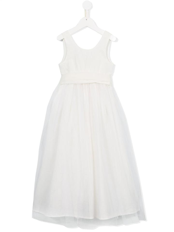 Opililai Bow-waist Tulle Dress, Girl's, Size: 8 Yrs, White