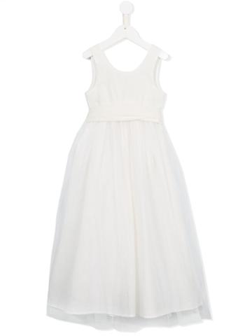 Opililai Bow-waist Tulle Dress, Girl's, Size: 8 Yrs, White