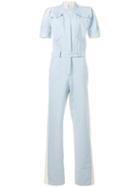 Rosie Assoulin - Short Sleeve Denim Jumpsuit - Women - Cotton - 4, Blue, Cotton