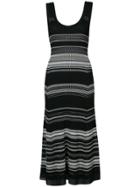 Proenza Schouler Striped Flared Midi Dress - Black