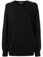Dolce & Gabbana Ribbed Round Neck Jumper, Women's, Size: 38, Black, Cashmere