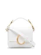 Chloé White C Ring Leather Shoulder Bag