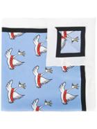 Macgraw Swan Print Scarf - White
