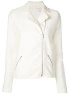 Majestic Filatures Slub Biker Jacket - White