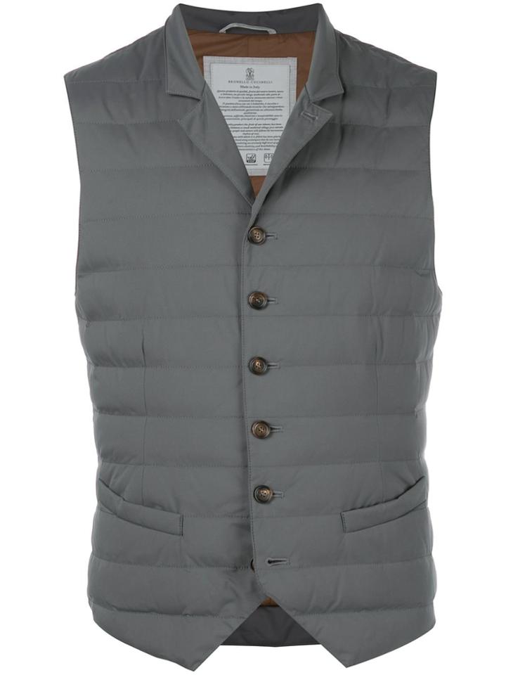 Brunello Cucinelli Sleeveless Padded Gilet - Grey