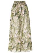 Suboo Printed Palazzo Pants - Green