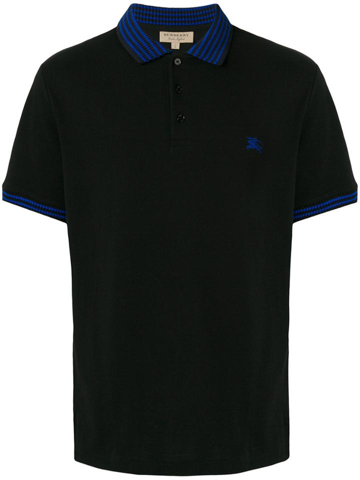 Burberry Logo Crest Polo Shirt - Black